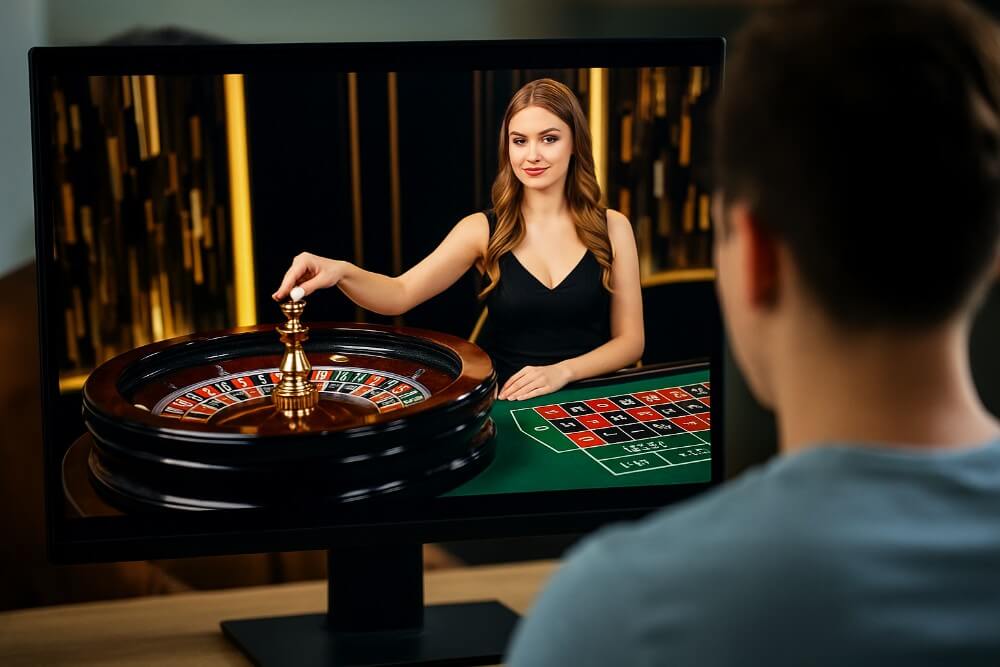 Pemula bermain roulette live di platform online dengan dealer sungguhan dan meja roulette nyata